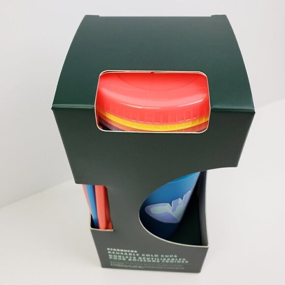 Starbucks Drink Beverage Cold Cups Summer 2020 Reusable Color Straws Lids NIB - Picture 6 of 10